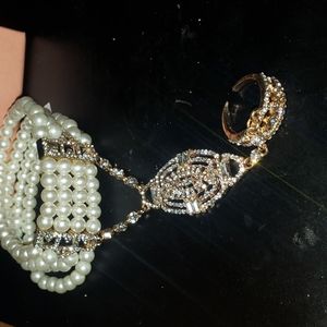 Multi-Layered Crystal Beaded Pearl Bracelet
